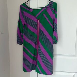 Beautiful Pinstripe Purple  Mini Dress